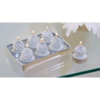 Tea light di perle argento cm 3 | CarinCasa