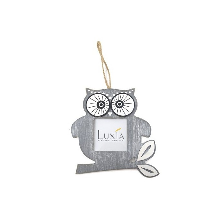 Cornice parete 12 x 13 cm grigia con gufo | CarinCasa