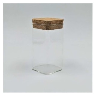 Barattolo base quadrata in vetro con tappo in sughero 280cc…