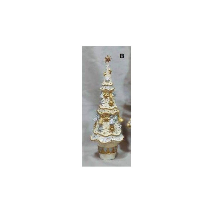 Albero decorato avorio con nappine piccolo 23 cm | CarinCasa