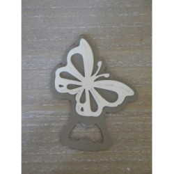 Apribottiglia in metallo farfalla avorio e tortora 8h11cm