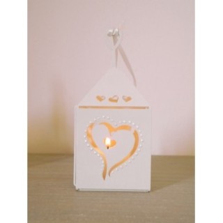 Lanterna bianca cuori7x7h14cm | CarinCasa