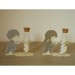 Bimbo p/fialetta tortora base sabbia 11x6h14cm