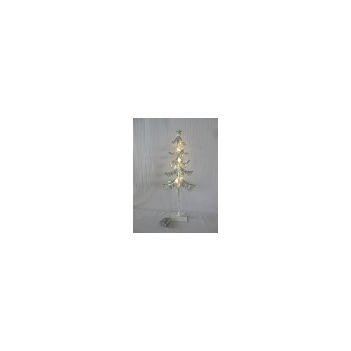 Albero metallo argento con luci h.60 | CarinCasa