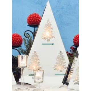 Porta candela in vetro con abete grande cm h50 | CarinCasa