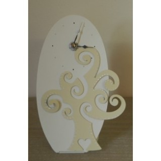 Orologio in metallo con albero della vita bianco e panna |…