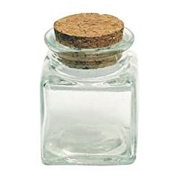 Barattolo quadro vetro con tappo sughero