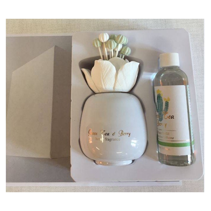 Profumatore da 100ml essenza the verde con stick e scatola…