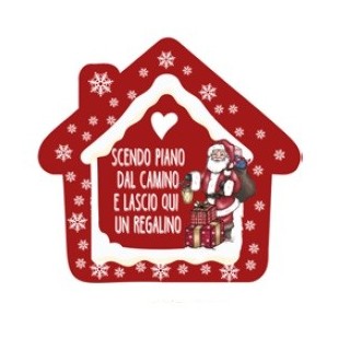 Quadretto legno profumato Casetta rossa babbo natale…