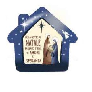 Quadretto legno profumato Casetta blu nativita' "nella…