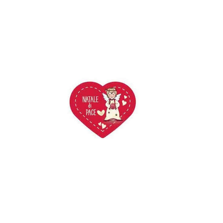 Quadretto in legno profumato Cuore rosso angelo "natale di…