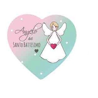 Quadretto in legno profumato Cuore angelo del santo…