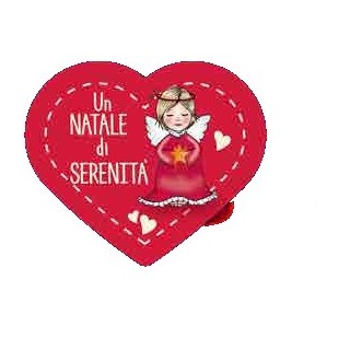 Quadretto in legno profumato Cuore rosso angelo "un natale…