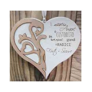 Quadretto in legno profumato da appendere Cuore "il nostro…