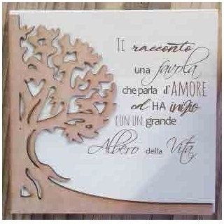 Quadretto in legno profumato albero della vita "il racconto…
