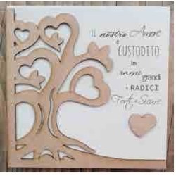 Quadretto in legno profumato albero della vita "il nostro amore e' custodito.."