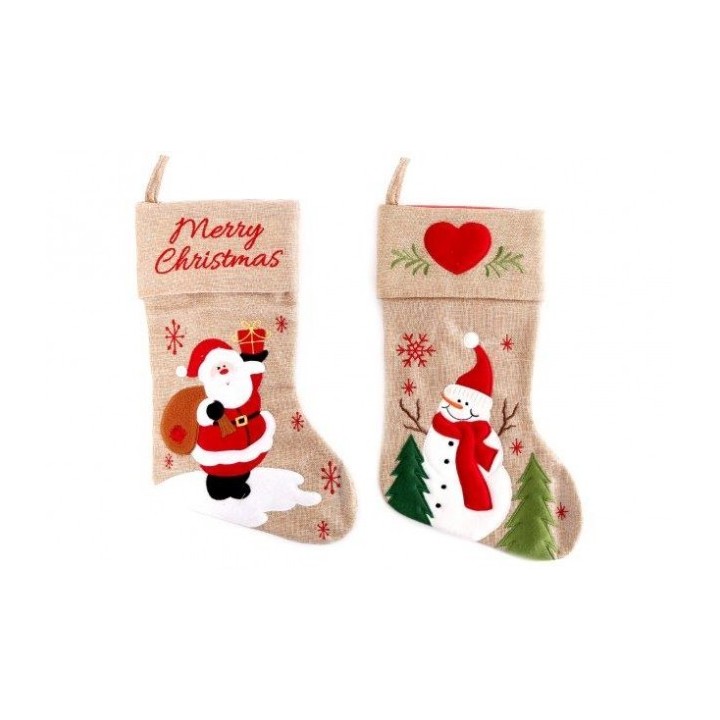 Calza di natale con babbo e pupazzo 40 cm 2 modelli…