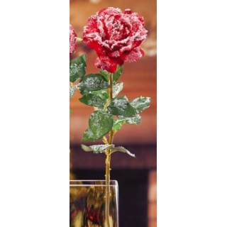 Rosa innevata rossa 82 cm | CarinCasa