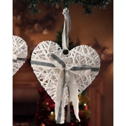 Decoro da appendere in salice a forma di cuore