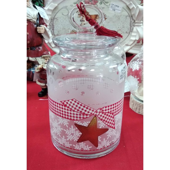 Barattolo mek fiocco di natale in vetro 12 x 18 cm |…
