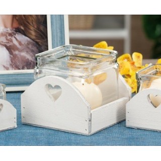 P/candela vetro c/base mdf 12x12x11 | CarinCasa