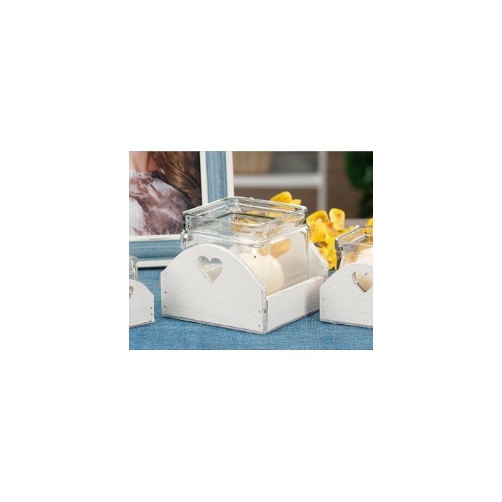 P/candela vetro c/base mdf 12x12x11 | CarinCasa