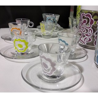 tazzina caffe' 6 pezzi color mix fiori&abbracci | CarinCasa