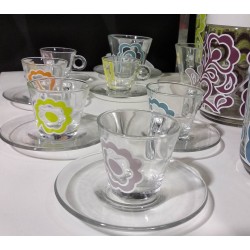 tazzina caffe' 6 pezzi color mix fiori&abbracci