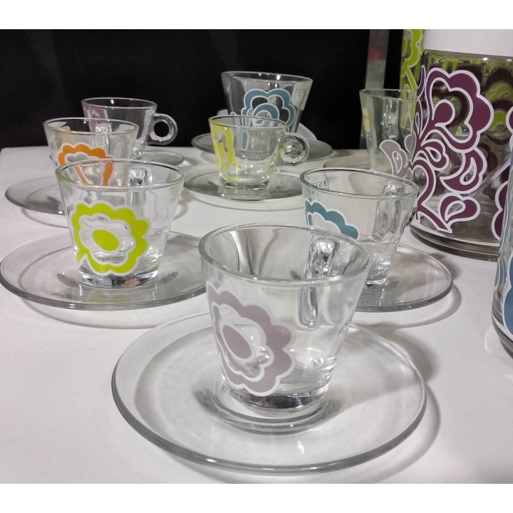 tazzina caffe' 6 pezzi color mix fiori&abbracci | CarinCasa