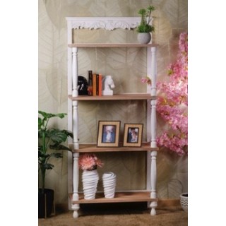 Mensoliera legno 4 ripiani cm.80x41xh.185 | CarinCasa