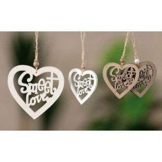 Decorazione in legno a forma di cuore da appendere