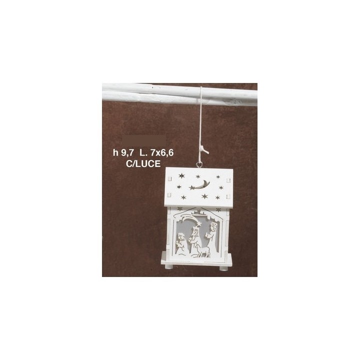 Casetta presepe 9.7cm. Legno-luce | CarinCasa