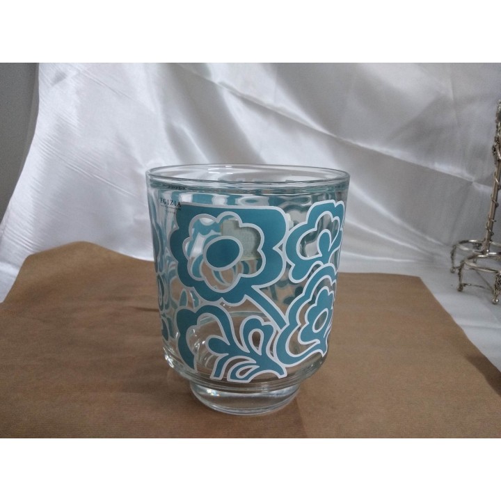 Vasetto portacandele turchese fiori & abbracci 13 x 17 cm |…