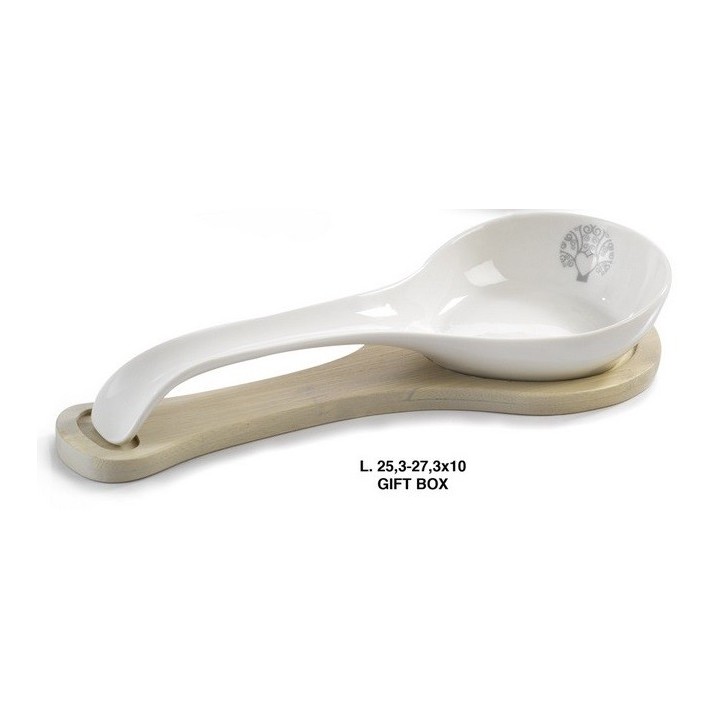 Set mestolo + supporto in bambù 26 x 9 cm | CarinCasa