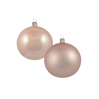 Pz.4 sfere in vetro 100mm. Luc/opa rosa | CarinCasa