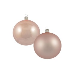 Pz.4 sfere in vetro 100mm. Luc/opa rosa