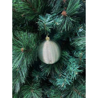 Palla glossy righe confezione 6 pezzi 8 cm oro | CarinCasa