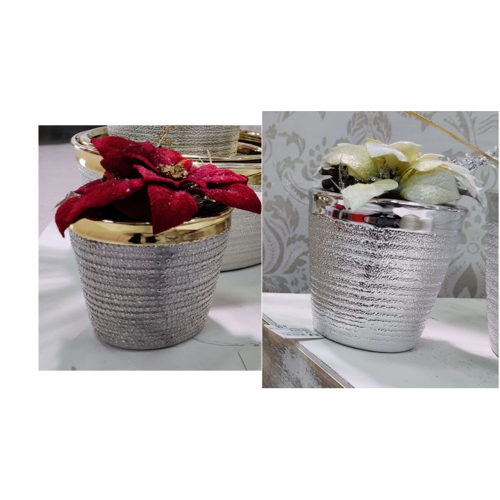 Vasetto ceramica 2 colori assortiti cm d.10 h.9 | CarinCasa