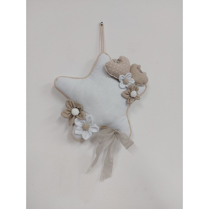 Retroporta stella e fiori panna 30 cm | CarinCasa