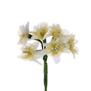 Fiore organza e pistilli ecrù | CarinCasa