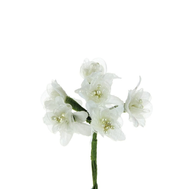 Fiore organza e pistilli crema | CarinCasa