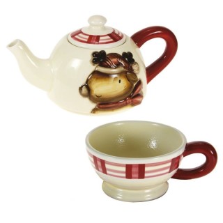 Tazza tè e teiera natale 12 x 17 cm | CarinCasa
