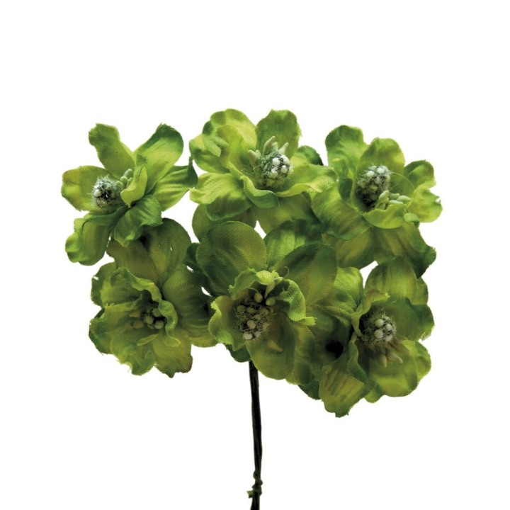 Fiore stoffa verde cm 4 | CarinCasa