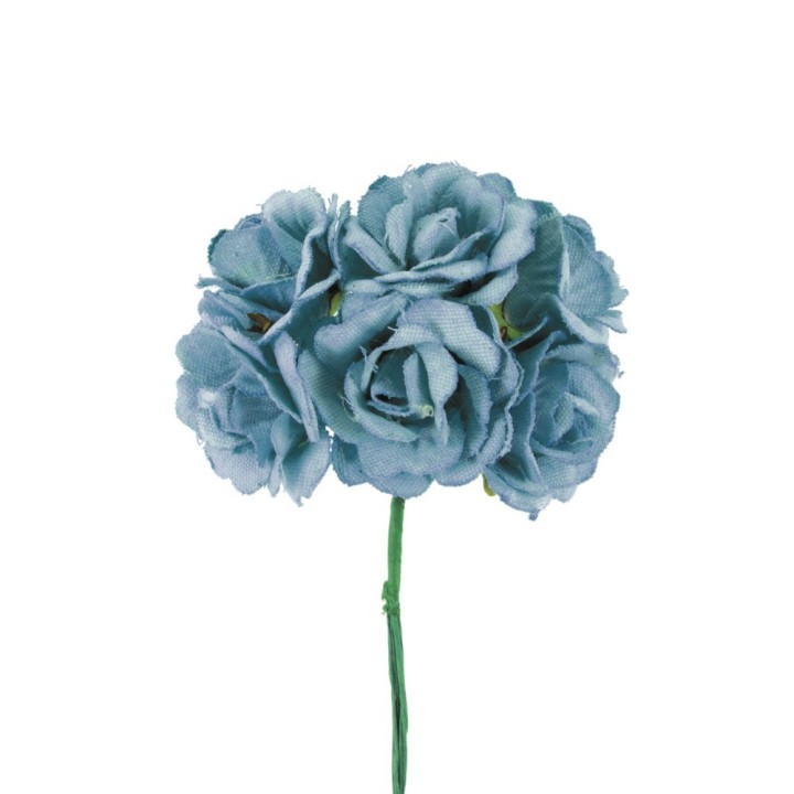 Rosa cotone azzurro 4 cm | CarinCasa
