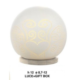 Sfera alb. Mandorle 12cm. Porc.bamb.luce g.box | CarinCasa