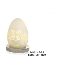 Uovo alb. Mandorle 9.2cm. Porc.bamb.luce g.box | CarinCasa