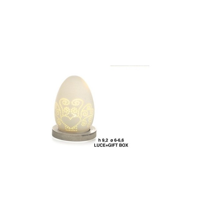 Uovo alb. Mandorle 9.2cm. Porc.bamb.luce g.box | CarinCasa