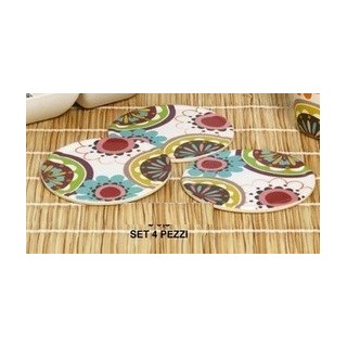 Set 4 sottobicch/fiori 9.8 cm.bambu' bambù | CarinCasa