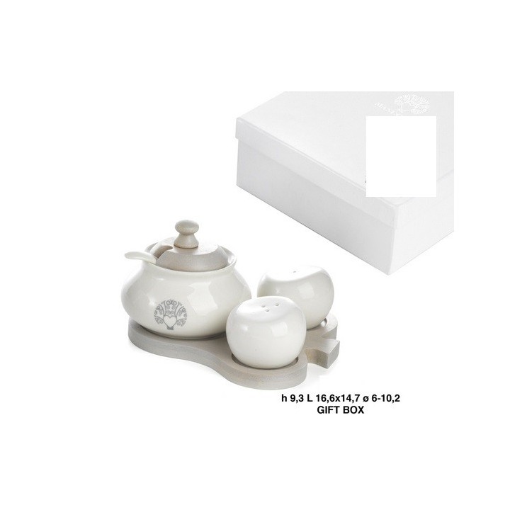 Set zuc-sale-pepe-vas. 16.6 cm. Porc-leg g.box | CarinCasa