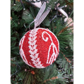 Box 4 sfere arabesque rosso 10 cm | CarinCasa